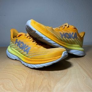 Size 12 - Hoka One Mach 5 Orange Yellow Running Shoes